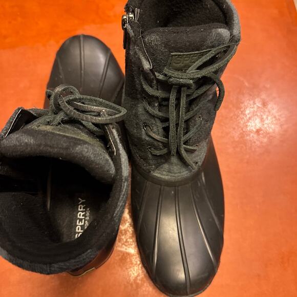 Sperry Saltwater Duck Boots Buffalo Check Black Gray Size 8 - Picture 2 of 8